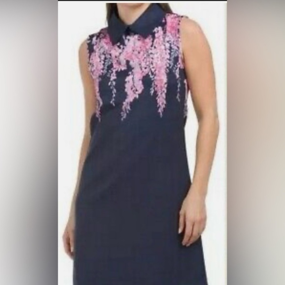 Dalia MacPhee Navy Floral Dress NWT Sz L